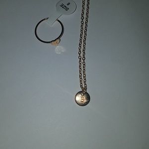 Gold Letter B Jewelry Set